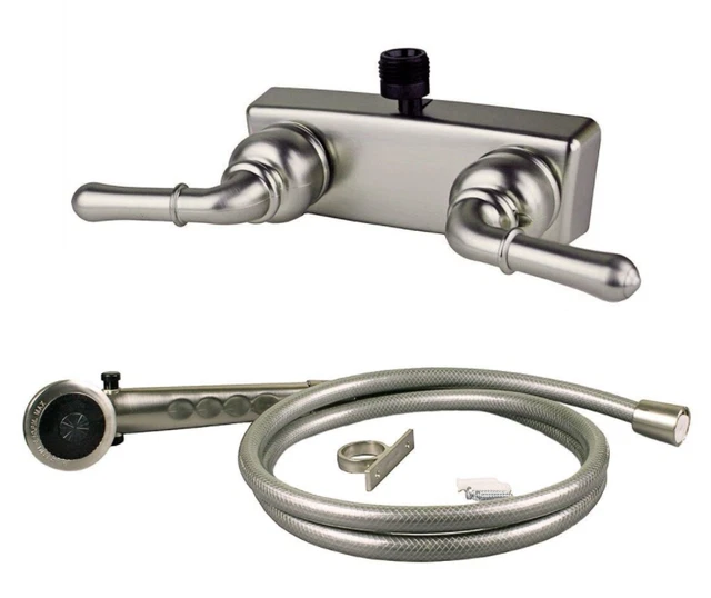 RV / MOBILE Home Shower Valve with HandHeld Shower Set, Brushed Nickel