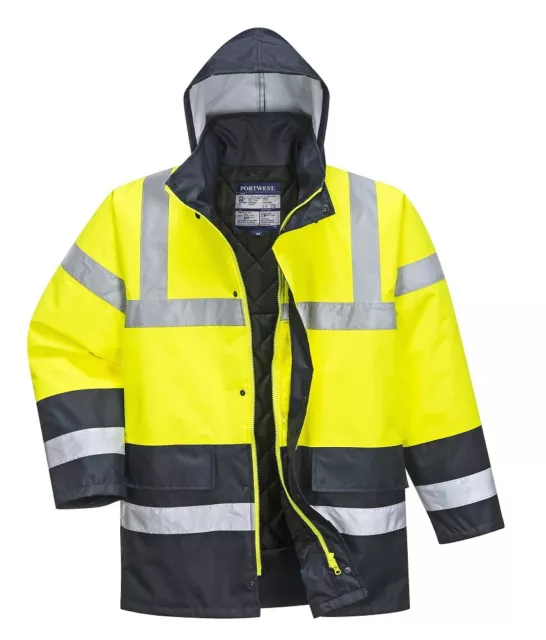 Trabajo Chaqueta Visibilidad Advertencia Invierno Parka Impermeable S466 XS-6XL