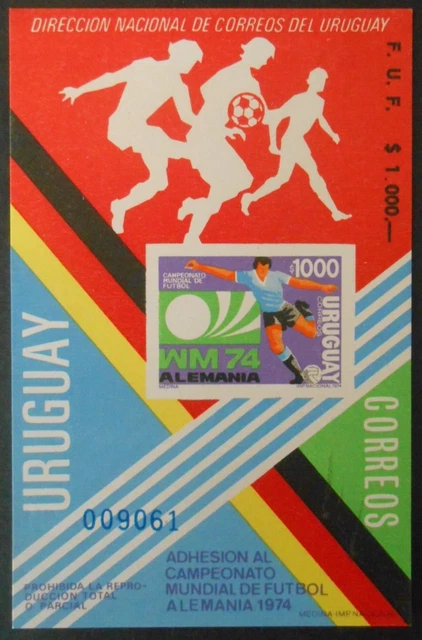 Uruguay 1974, Block, Sport, Fußball WM, unperforiert, ** postfrisch, sehe Bild