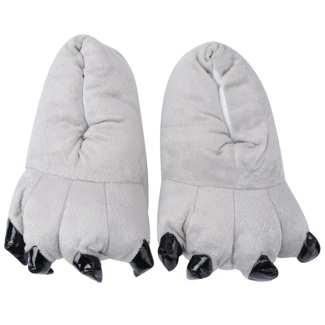 Cartoon Paw Shoes Plush Animal Slippers Memory Foam Winter Warm Thicken