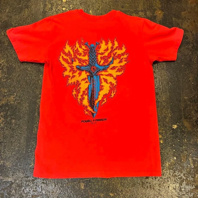 POWELL PERALTA 1986 Vintage Red T-Shirt Guerrero Model S Size Logo ...