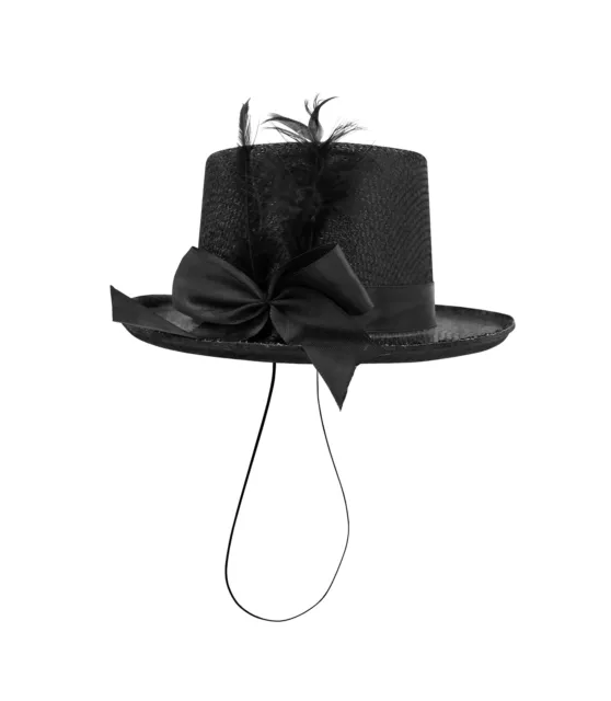 Mini Black Glitter Mesh Top Hat Fascinator Faux Feather Gatsby Costume Accessory 3