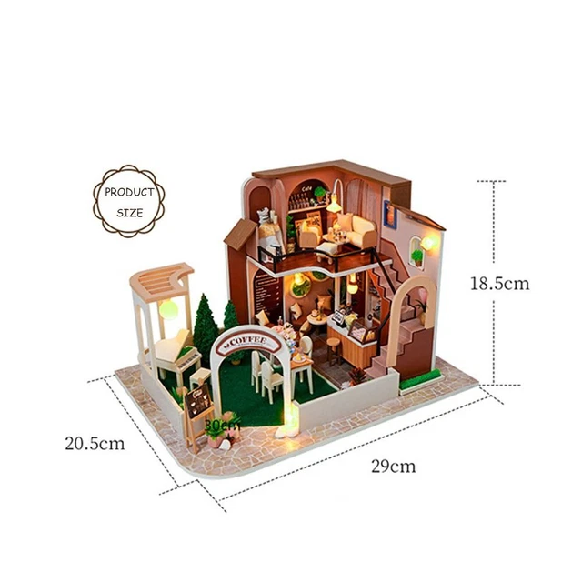 BESPORTBLE DIY Holzhaus Modell - Miniatur Kabine Zum Zusammenbauen 18,1x13,5cm