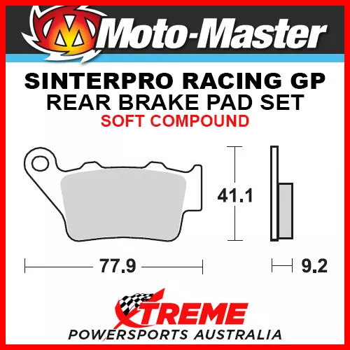 Moto-Master Husqvarna TE570 2001-2002 Racing GP Sintered Soft Rear Brake Pads 09