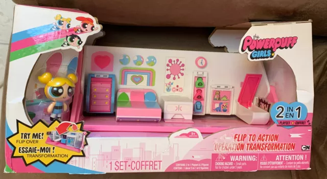 POWER PUFF GIRLS 2in1 FLIP TO ACTION OPERATION TRANFORMATION PLAYSET