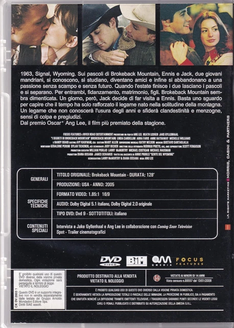 I SEGRETI DI BROKENBACK MOUNTAIN DVD Heath Ledger Michelle Williams