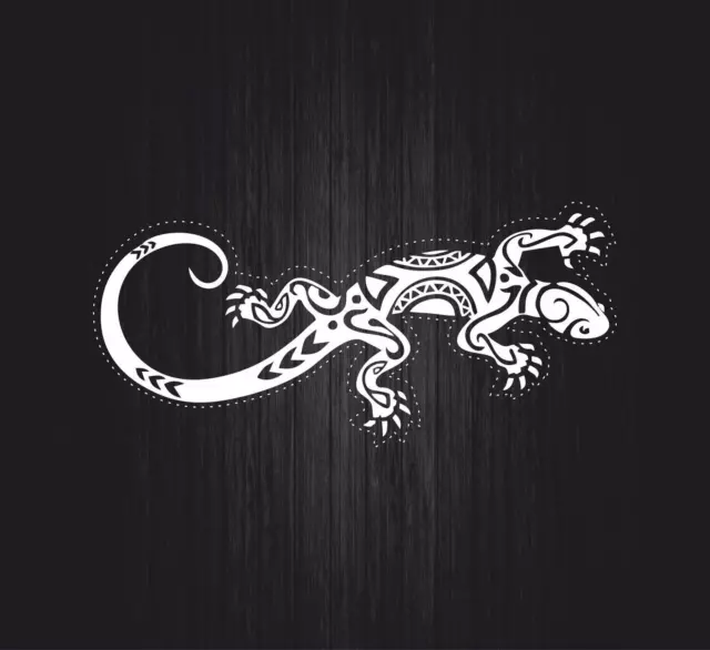 Autocollant sticker voiture moto salamandre lezard gecko tribal tuning B