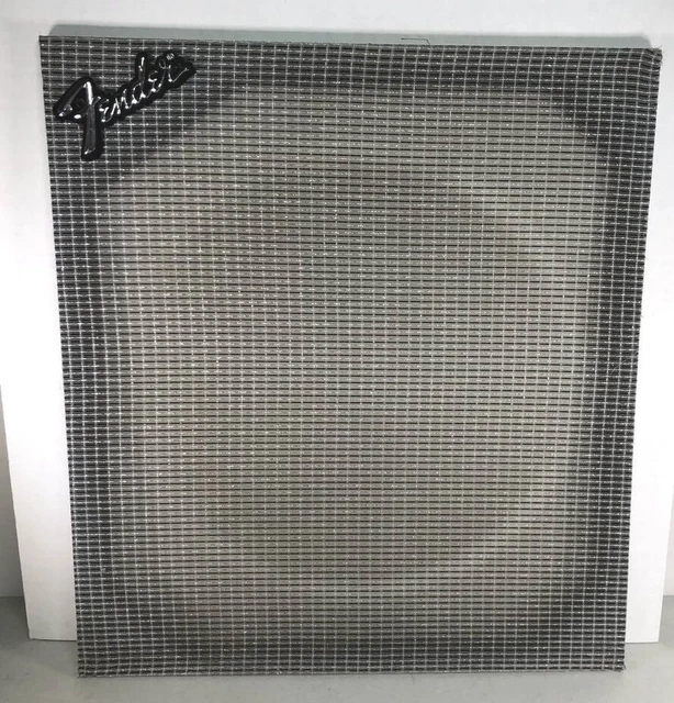 Vintage Original FENDER Amp Front Grille Speaker Cover with Fender Emblem Badge.