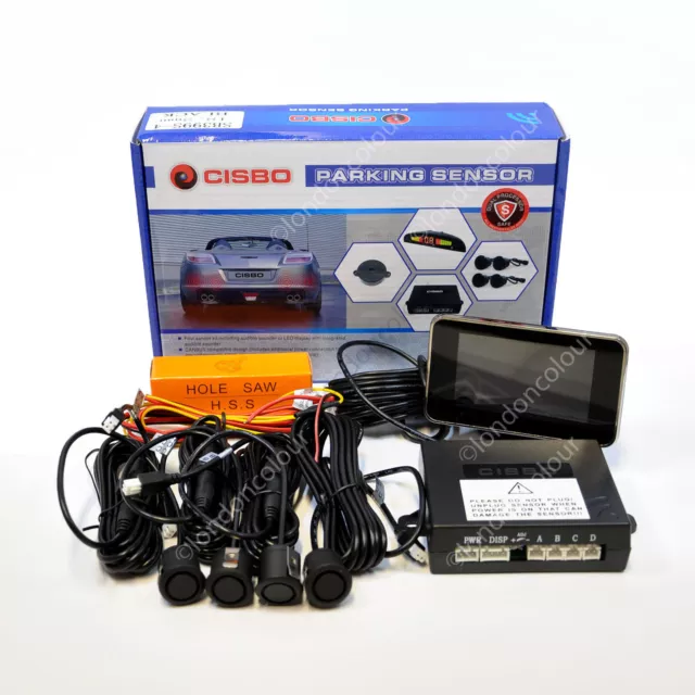 Cisbo Matt Black Car Rear Reverse Parking Sensors Voice Led Display Canbus Kit