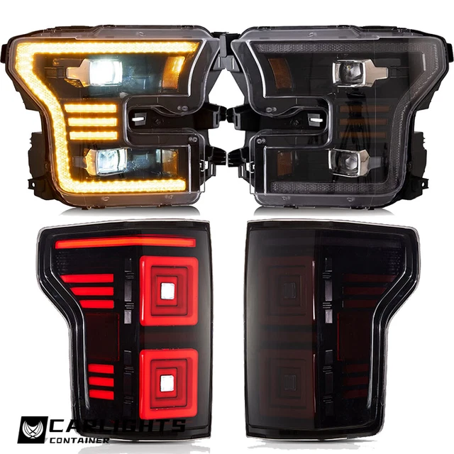 HEADLIGHTS+TAIL LIGHTS FULL LED Set Kits For Ford F150 XL T Lariat SSV