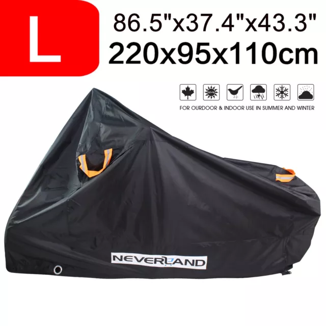 L Heavy Duty Waterproof Motorcycle Motorbike Cover Outdoor Rain Dust Protector