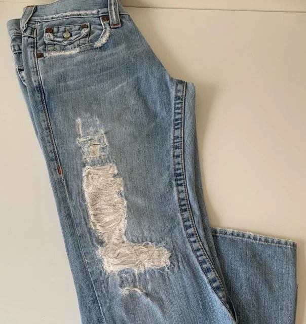 True Religion Vintage “Joey” Row 31 Seat 33 Distressed Flared Men's Jeans USA True Religion Vintage “Joey” Row 31 Seat 33 Distressed Flared Men's Jeans USA