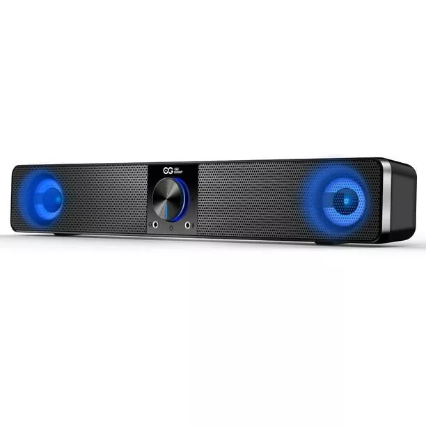 Computer Speakers Wired Sound Bar with 3 Light Modes USB 10W