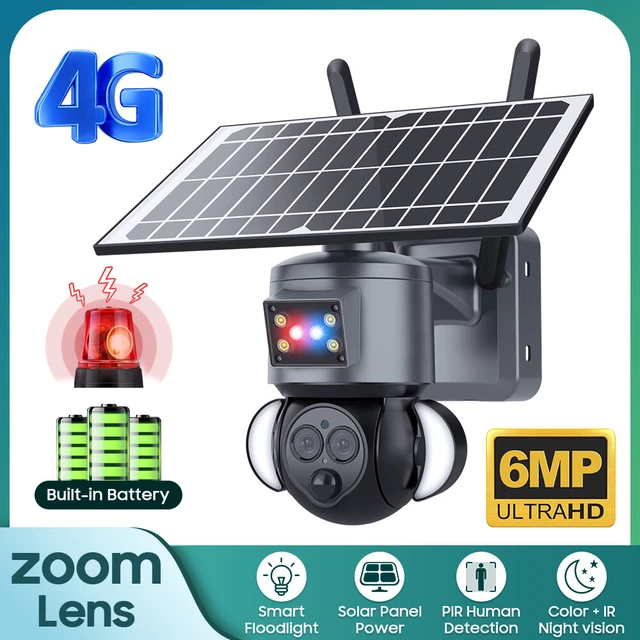 3K 5MP PTZ Telecamera Wi-fi Esterno con Pannello Solare con Faretto Vi – .ctronics