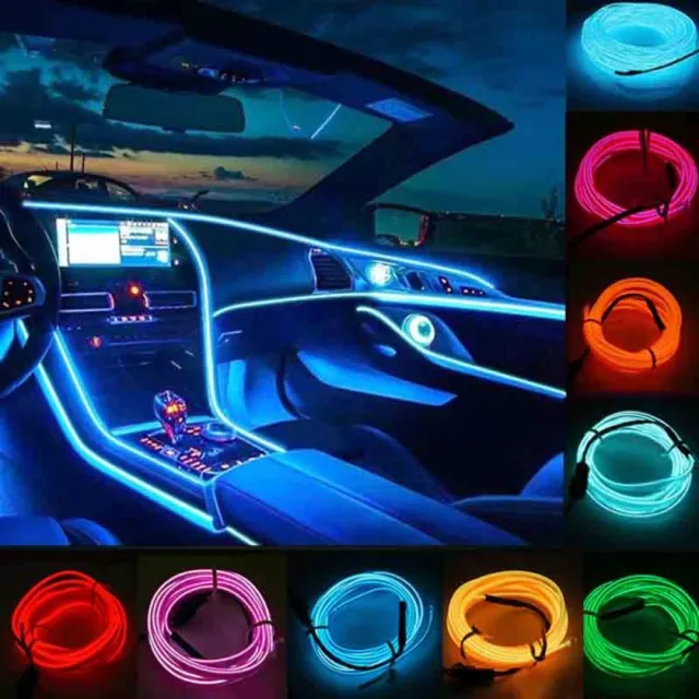 5M USB LED Car Interior Wire Strip Light Decor Atmosphere Neon Lamp  Accessories $16.88 - PicClick AU