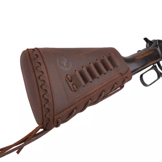 Handgefertigt Leder Gewehrkolben Gewehr Munition halter .357 .308 .22MAG 12GA