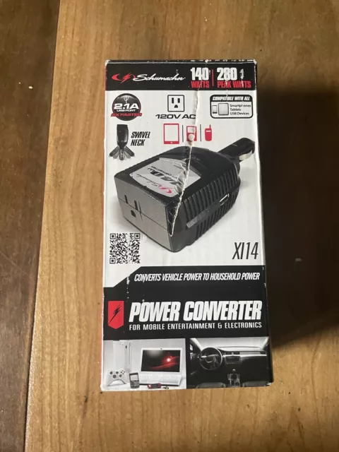 Schumacher Power Converter XI14 140Watts 280Peak Watts, w/ 2.1A USB Port,