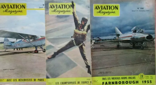 Lot de 3 "AVIATION Magazine"                                 année 1955