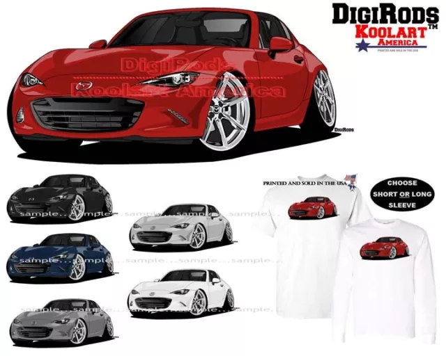 Mazda Miata MX-5 MX5 RF Model DigiRods / Koolart Cartoon Car T Shirt S-5X