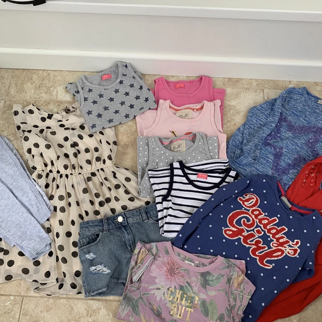 Gilet Next bambina 7 anni pacchetto abbigliamento t-shirt abito pantaloncini