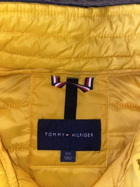 Tommy Hilfiger Men's Yellow Packable Down Puffer Quilted Coat Jacket Size L 3