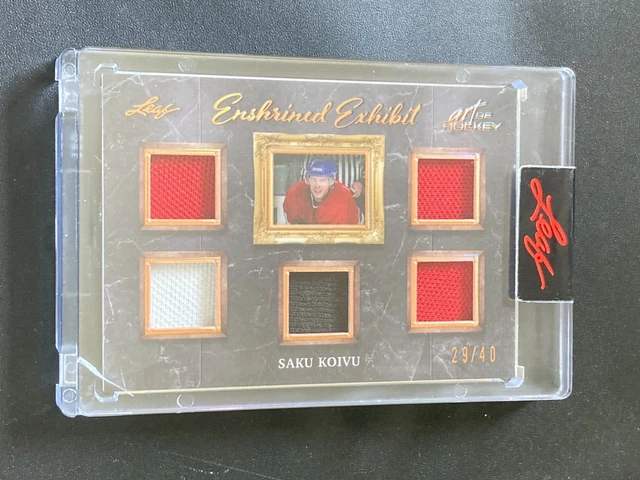 2022 Leaf Art Of Hockey Saku Koivu 5 piece game used relic #'d 29/40
