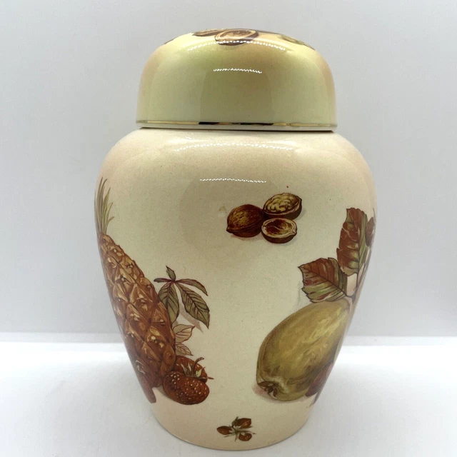 Royal Worcester Palissy Royale Collection Obst Ingwer Glas Urne Vase Topf Ornament 4