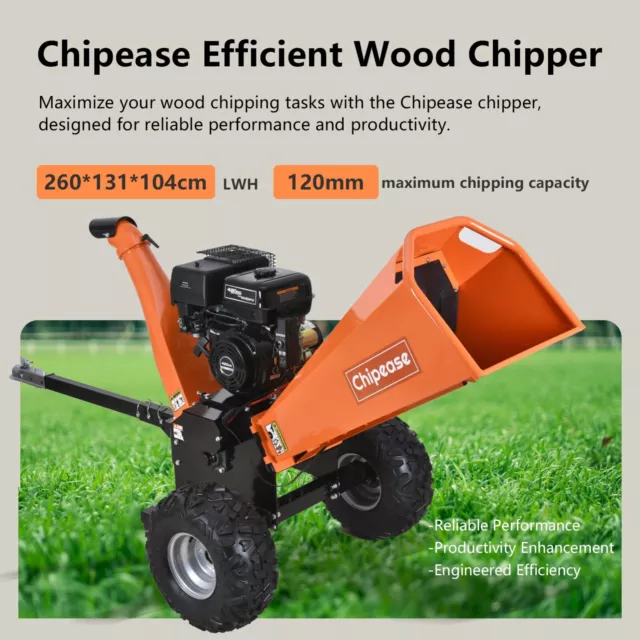 Chipease Wood Chipper Shredder Mulcher 15 HP Petrol Electric Start