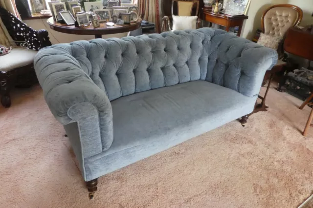 Genuine Victorian  Button Back Chesterfield Three Seater Sofa