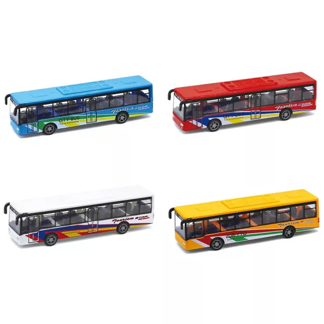 Alloy Mini Pull Back Car Bus Model Desktop Decor Kids Collectible Toy