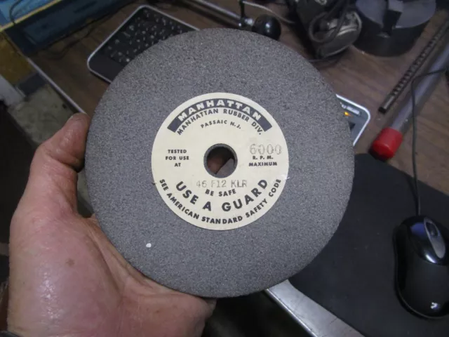 NOS Manhattan 46-F12-KLR 6"  X 1/2"  X 5/8"  Bench Grinder Grinding Wheel USA