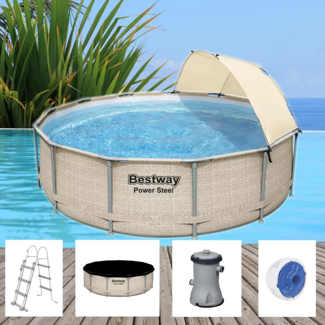 Bestway Power Steel Swimming Frame Pool Schwimmbad Schwimmbecken Gartenpool 2