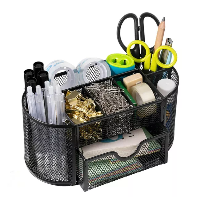 Schreibtisch Organizer Mesh Metall Büro-Organizer mit Schublade und Stifthalter 2