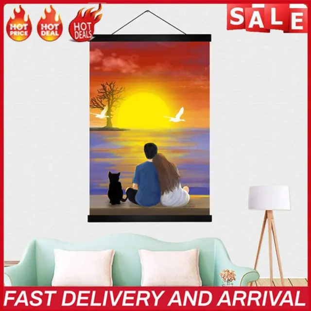 Magnetic Poster Hanger DIY Painting Photo Frame Teak Wooden Picture Canvas Art