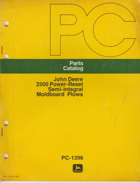 John Deere 2500 Power Reset Semi-Integral Moldboard Plow Parts Catalog
