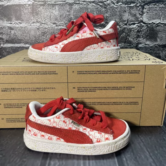 Puma Suede Classic x Hello Kitty Red Toddler Shoes Sz 7 c