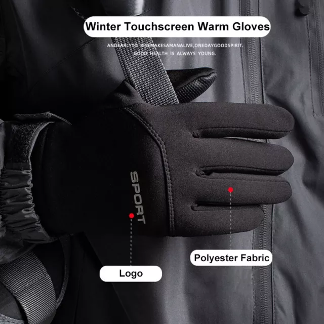 Thermal Winter Gloves Men Women Touch Screen Non-slip Cold Weather Warm Mittens 3