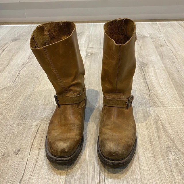 CATERPILLAR MENS TAN Pull On Rigger Leather Boots Good Condition UK 9 £