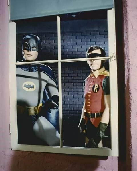 Batman TV Batman & Robin look thru window Adam West Burt Ward 24x36 poster