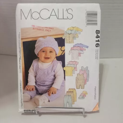 McCalls Pattern # 8416 - Infants Layette T-Shirt, etc - Size S-XL 13-24 lbs Cut