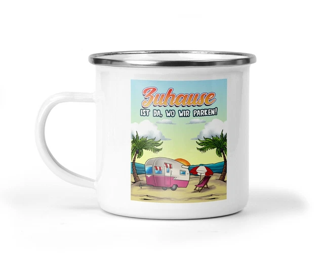 Tasse En émail Bleue - Tasse à Café De Camping - Style Vintage - Neuf Dans Son Emballage