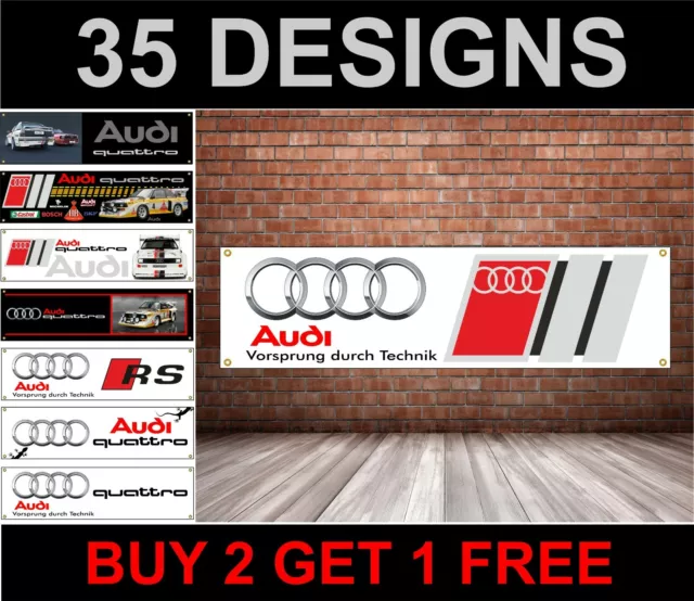 Audi Cars Logo Banner Garage Workshop Sign PVC Trackside Display advertisement