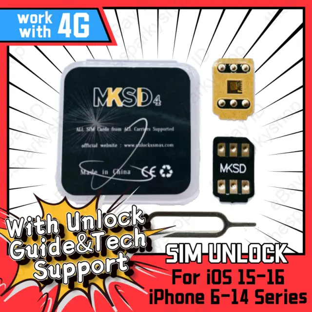 MKSD4 V1.5 Unlock Card RSIM Chip Service For iPhone 14 13 12 11 X XR 8 7 6