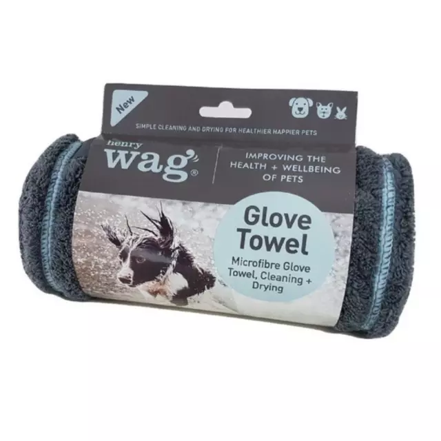 Henry Wag Gant Séchage Serviette Enlève Saleté Humide Sec pour Animal Chien Chat