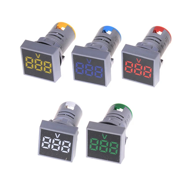 22MM AC12-500V Voltmeter Square Panel LED Digital Voltage Meter Indicator Li BII