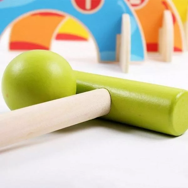 New Wooden Croquet Animal Golf Kids Fun Garden Ball Game Family Indoor Outdoor