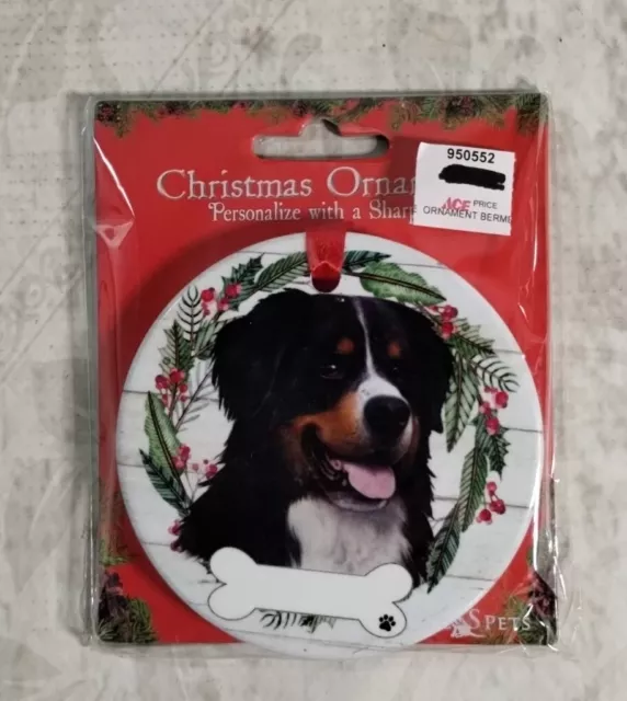 Bernese Mountain Dog 3 1/2" Ceramic Christmas Ornament by E&S Pets 550-52