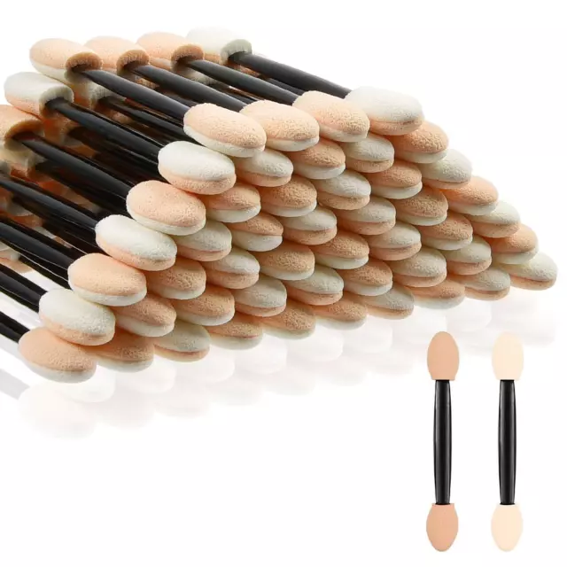 50 Eye Shadow Applicators Disposable Foam Makeup Brush Sponge Stick Palette
