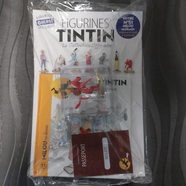 Figurine Tintin - Milou Mi-démon N°51 - Moulinsart - Collection Officielle