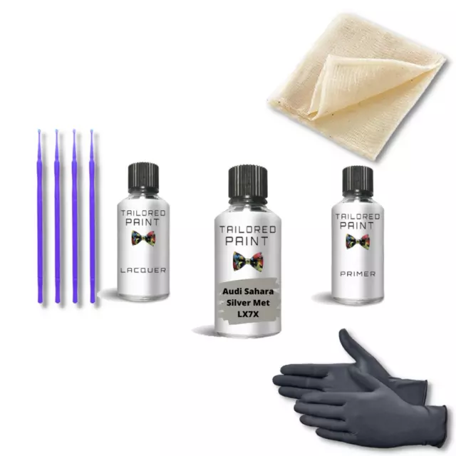 For Audi Sahara Silver Met LX7X 30ml Touch Up Paint Kit Repair Pen